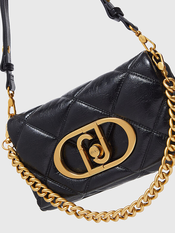 Black quilted bag with logo  - 4
