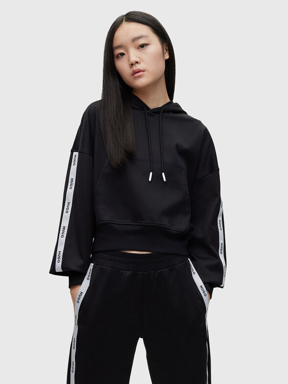 Black sweatshirt with logo accents - 1