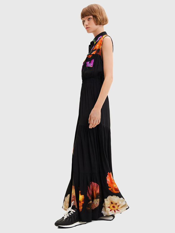 SUIZA-LACROIX black dress with side slit - 3