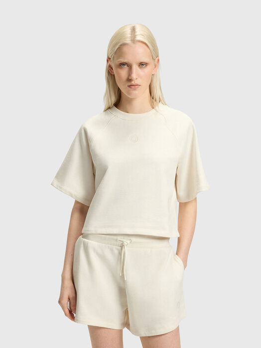 DORLINA cotton T-shirt with oval neckline