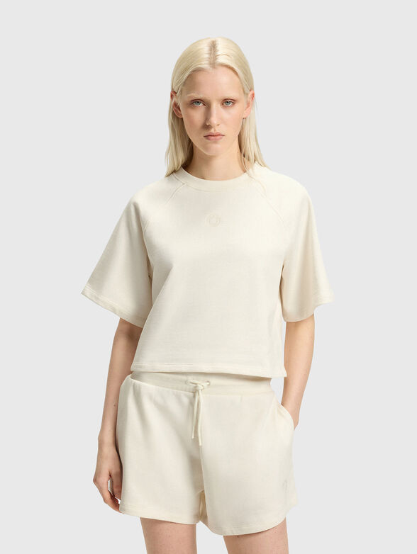 DORLINA cotton T-shirt with oval neckline - 1