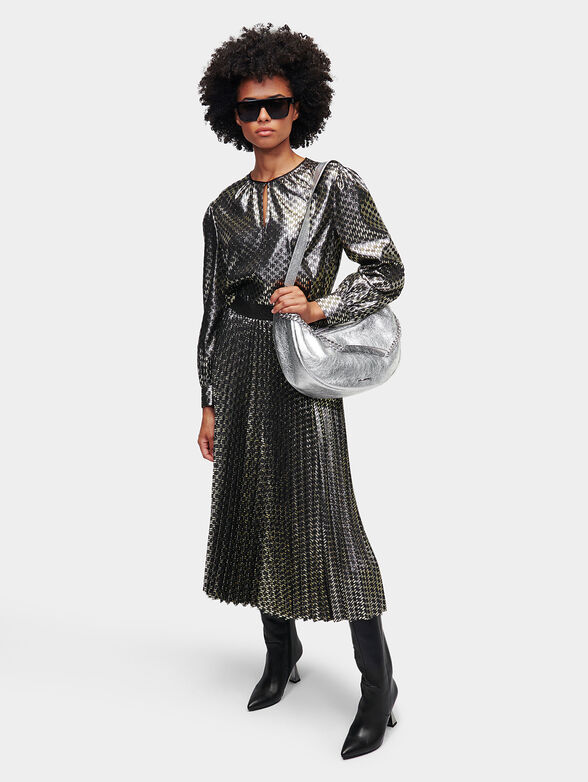 Shirt with monogram print and lurex - 2