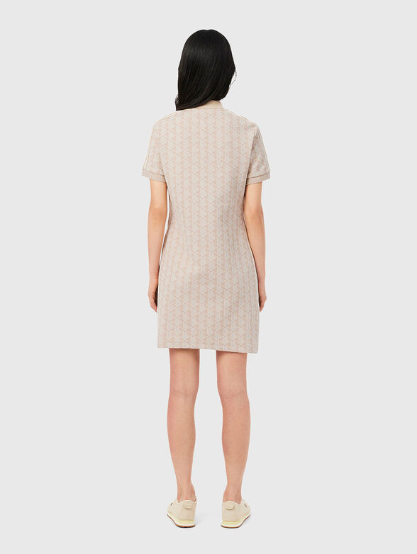 Beige dress with monogram print - 2
