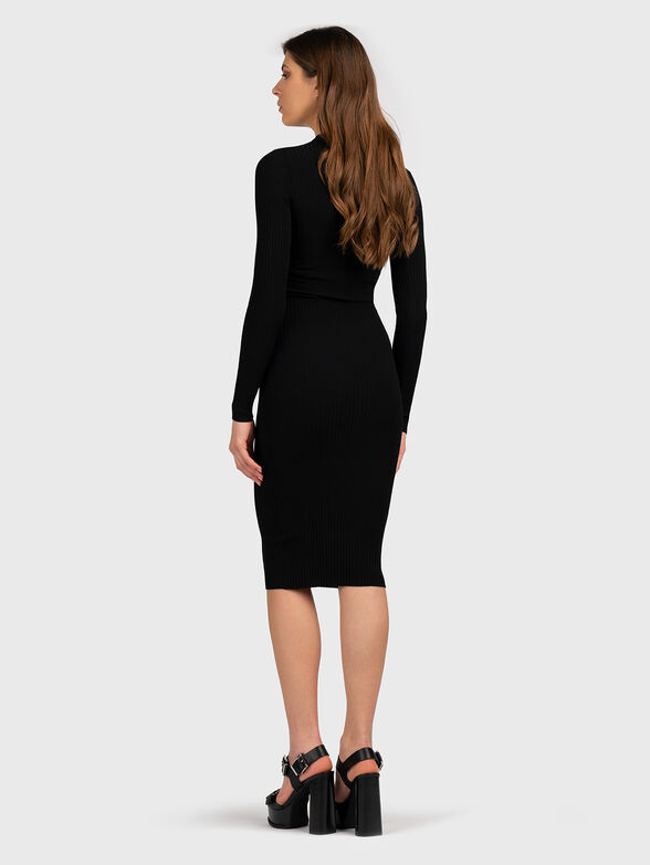 Black slim dress with cut out detail - 2