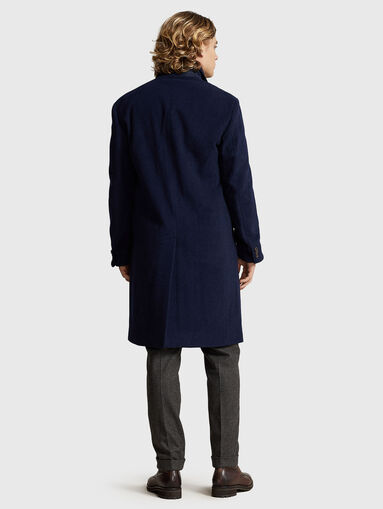 Navy single breasted coat - 3