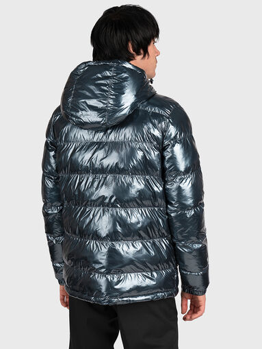 Padded hooded jacket with metallic effect - 3
