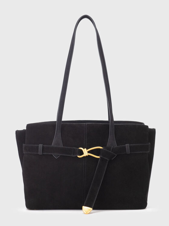 Big suede bag with gold details - 1