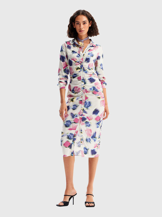 Slim dress with multicolour print - 1