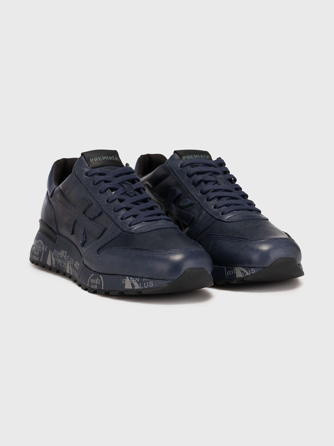 MICK 1807 leather sneakers in blue brand Premiata Globalbrandsstore en