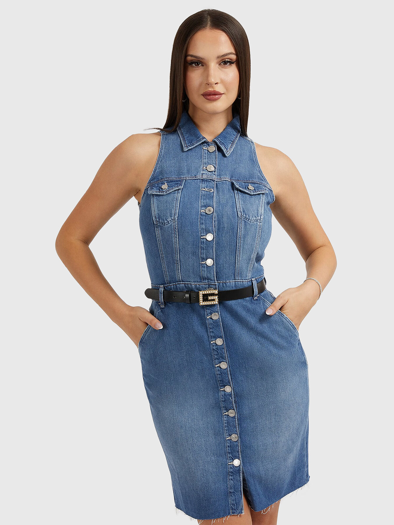 Guess blue jean dress sales