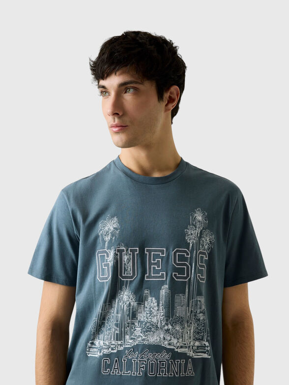 Cotton T-shirt with contrasting print - 4