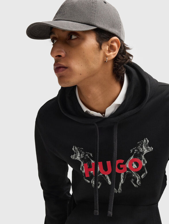 Sweatshirt with hood and print - 4