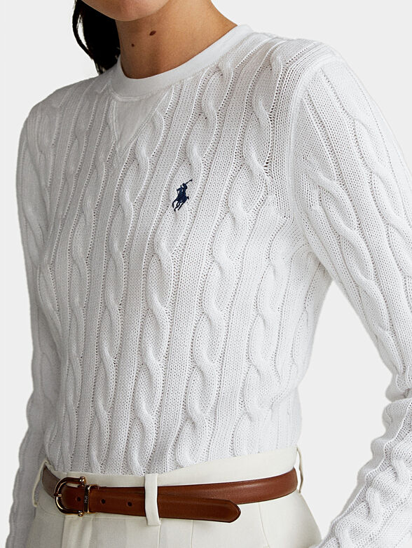 Cotton white sweater - 3