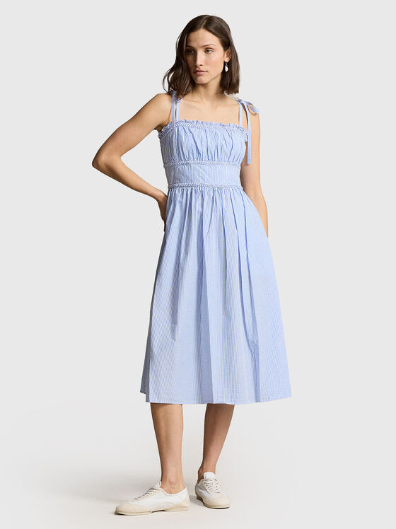 Midi cotton dress with pockets - 1