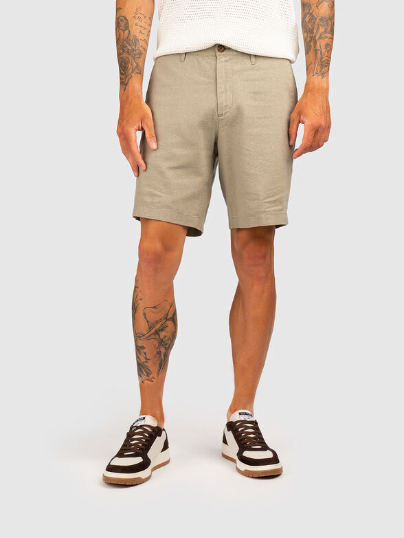 Linen and cotton shorts - 1