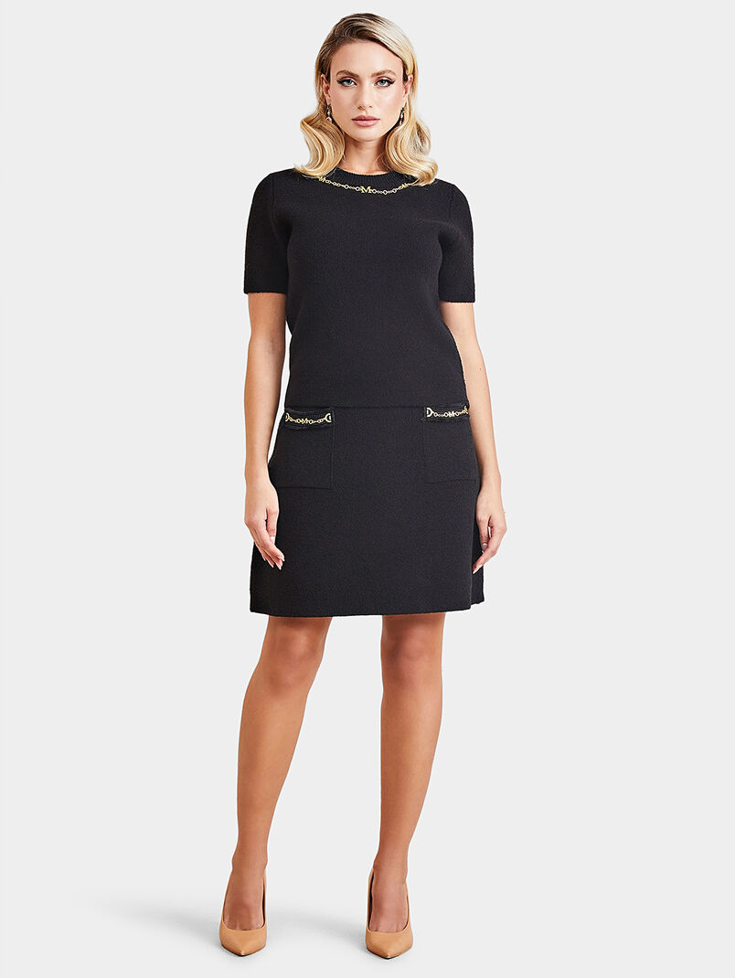 MARTHA black sweater with metal logo detail - 3