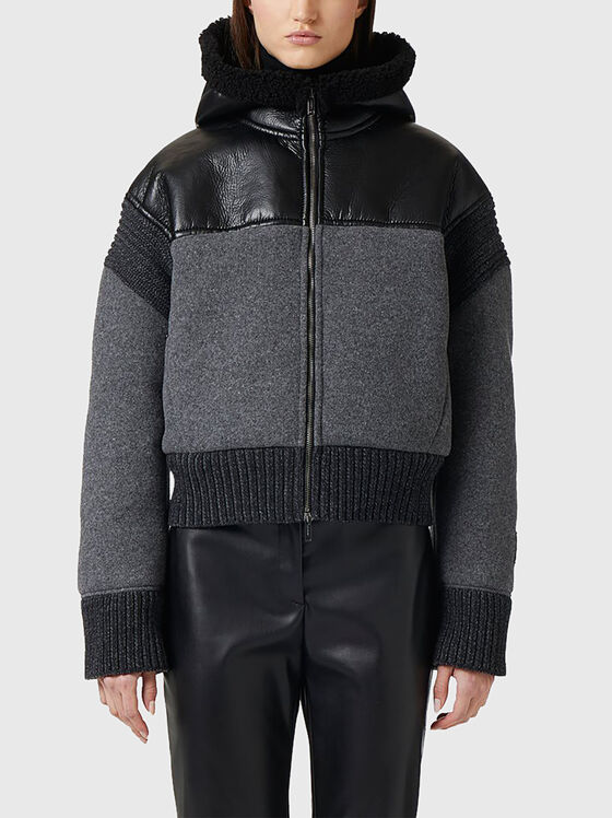 Подплатено бомбър яке с качулка - 1