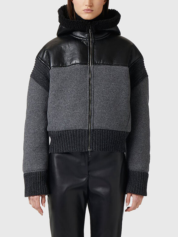 Padded bomber jacket with hood - 1