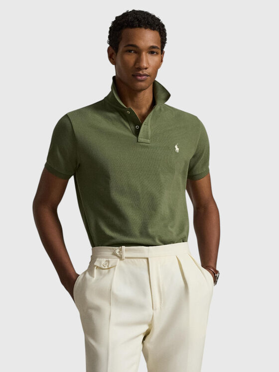 Памучен поло-шърт с лого - 1