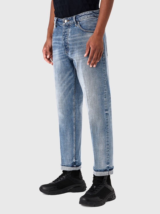 Сини дънки с избелен ефект - 1