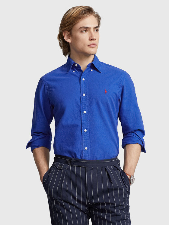Синя риза с бродирано лого  - 1