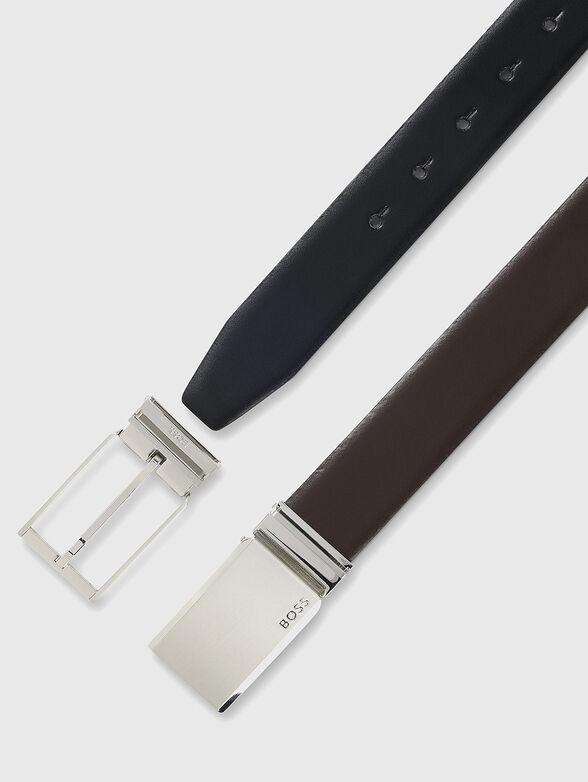 Leather belt with logo - 3