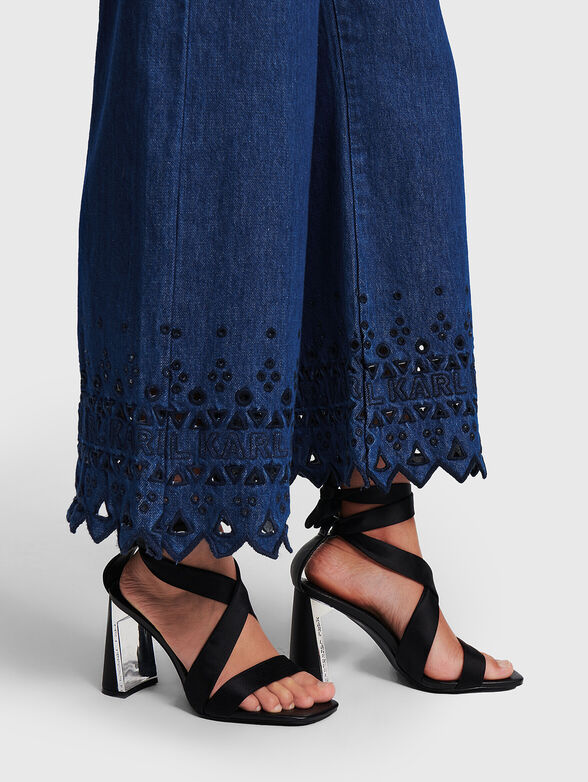 Jeans with perforations and embroidered details - 2