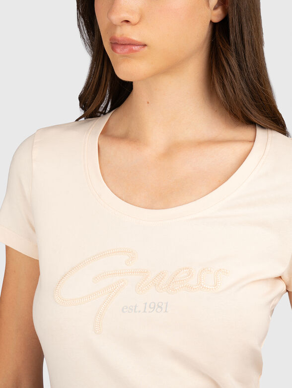 Black T-shirt with embroidered logo - 4