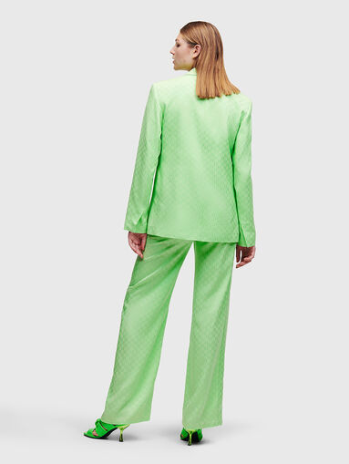 HUN'S PICK green blazer with monogram print - 3