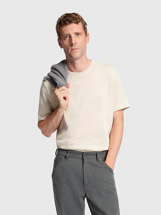 Dark blue cotton T-shirt - 1