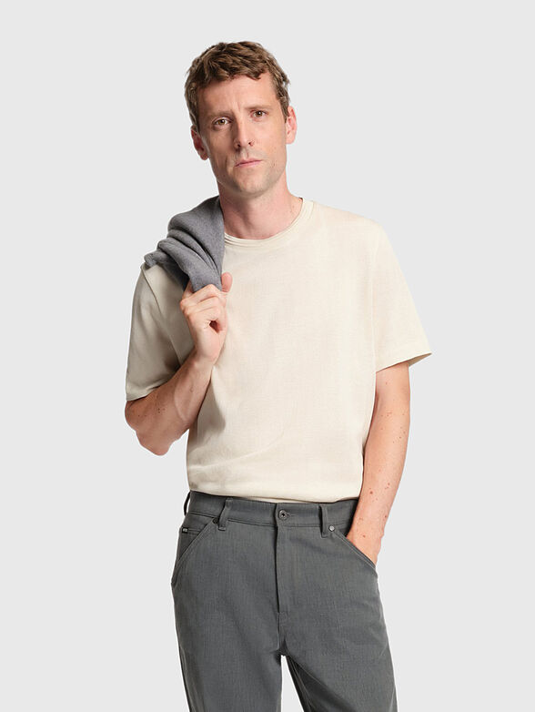 Dark blue cotton T-shirt - 1