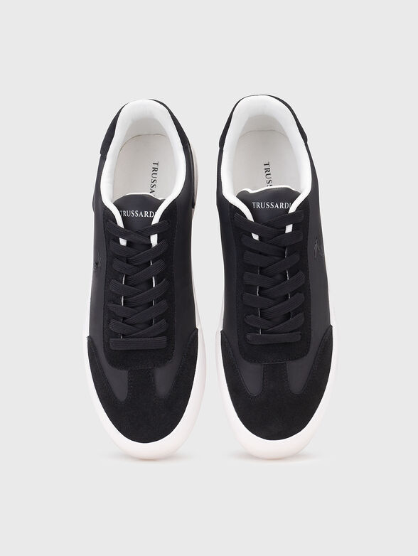 Leather sports shoes with suede details - 6