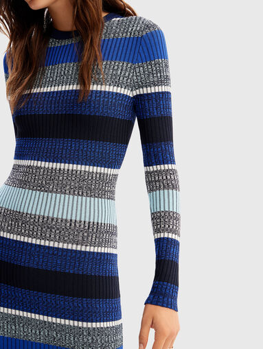 Multicolour ribbed dress - 4