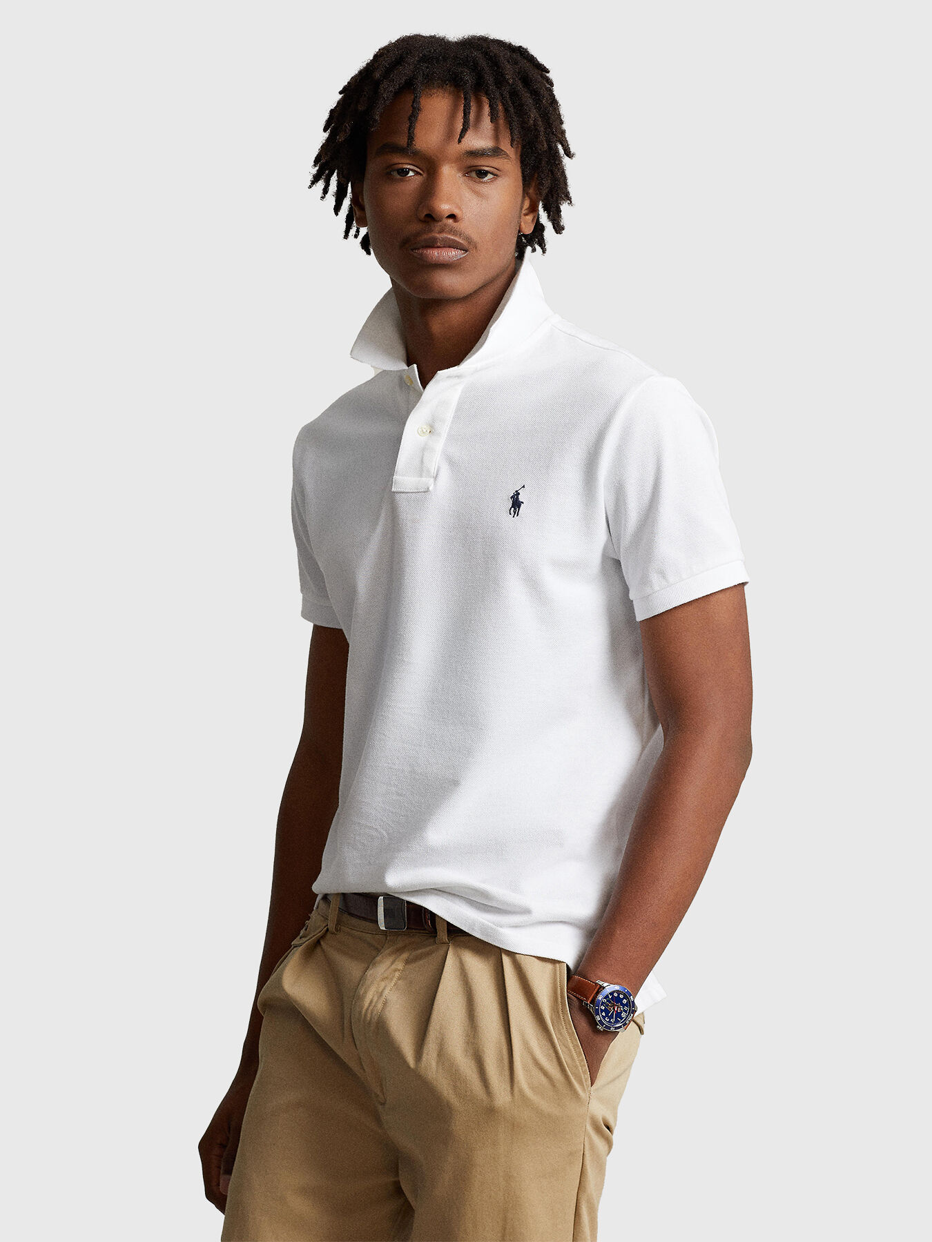 Khaki pants with white polo new arrivals