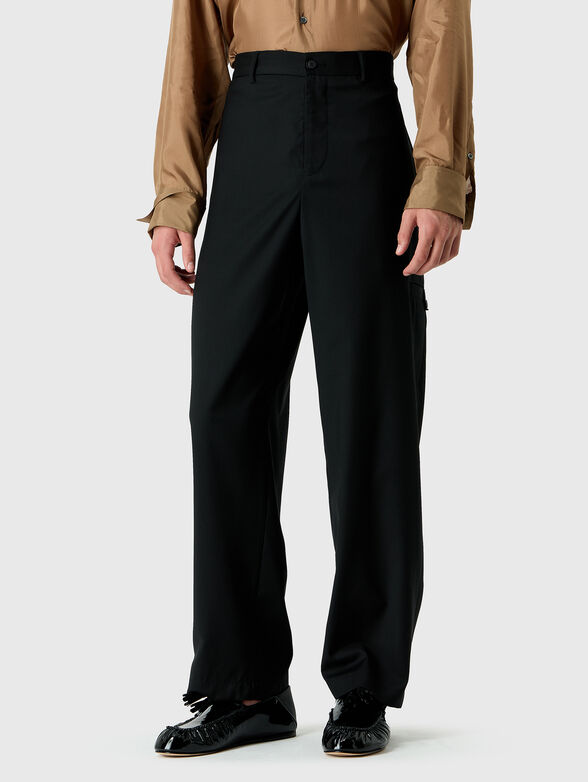 Black wool trousers - 1