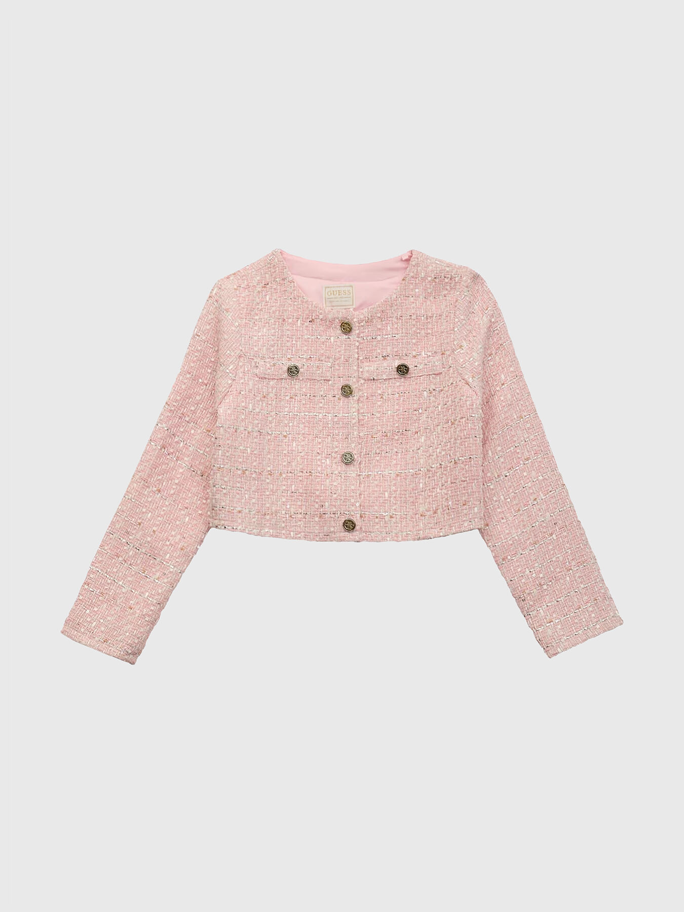 【COLOR iN ID】heart button tweed jk UNISEX OVERSIZED PINK TWEED SHIRT – Faith Connexion