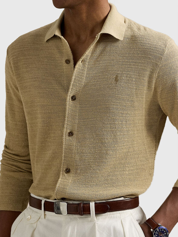Textured cotton and linen shirt - 3