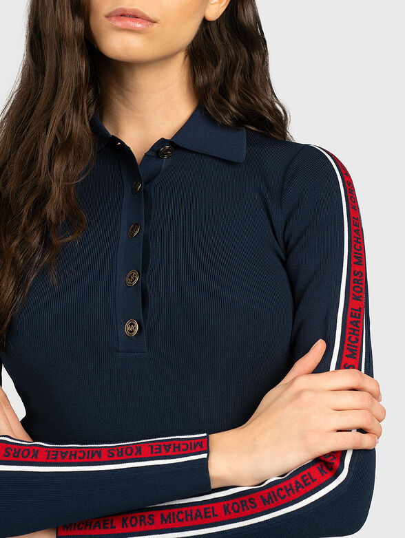 Logo tape polo dress - 2