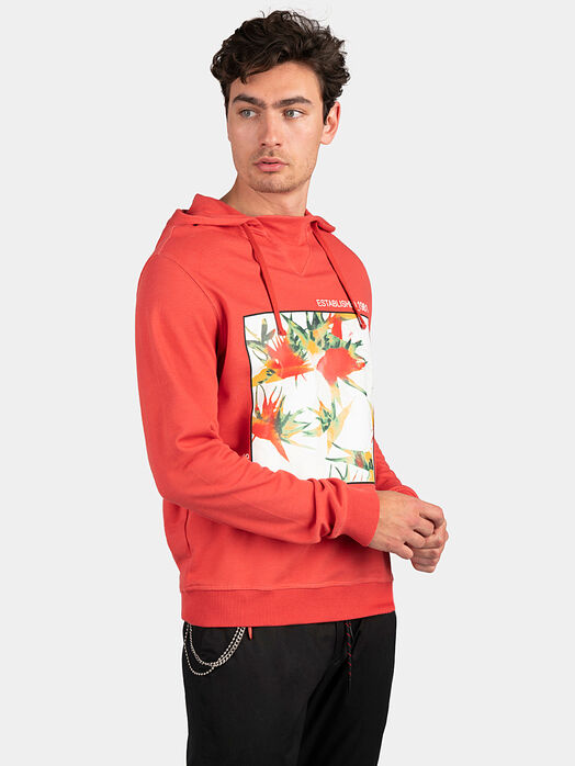 Sweatshirt with hood and print 