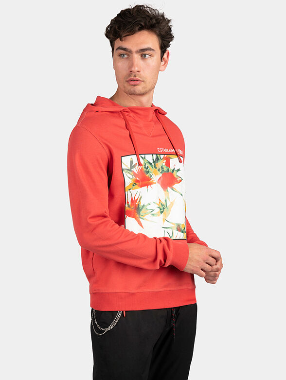 Sweatshirt with hood and print  - 1