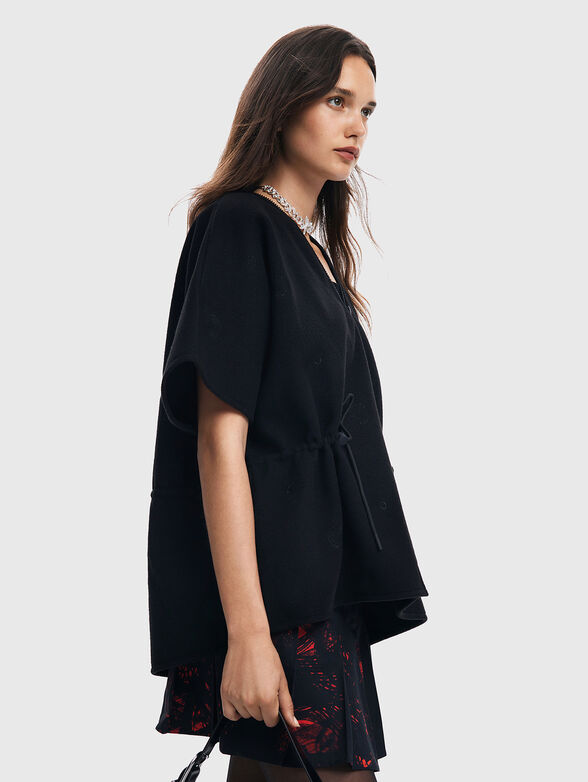 Black poncho with zip - 6