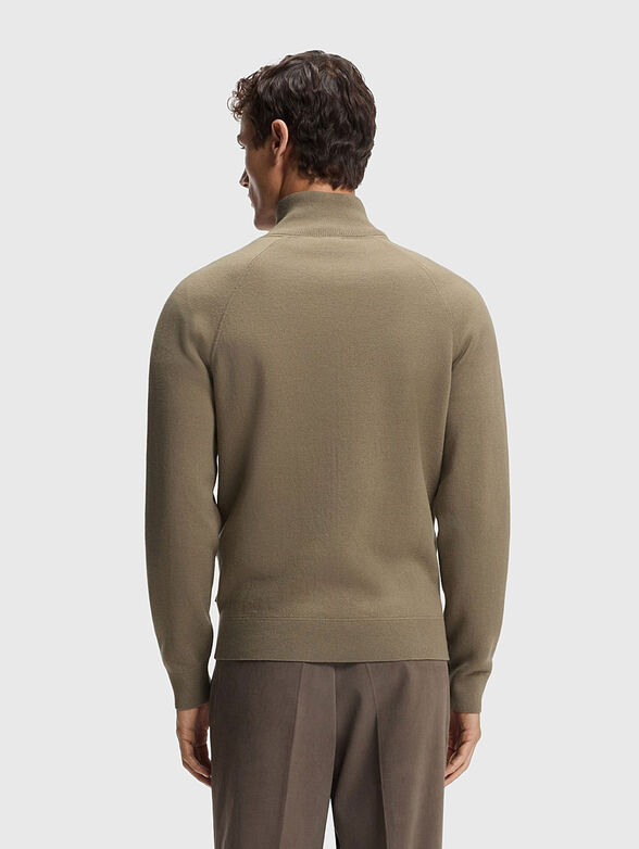 Wool and cotton cardigan with zip - 3