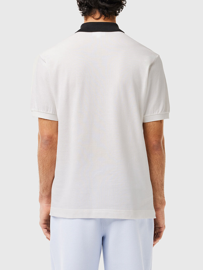 Navy polo shirt with contrast collar - 3