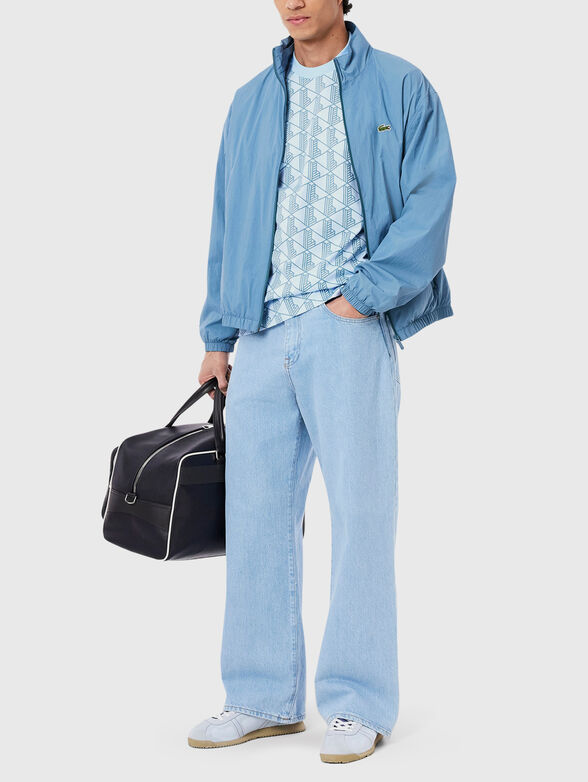 Light blue T-shirt with monogram print - 2