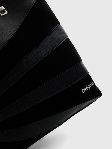 Black backpack with logo detail  - 4
