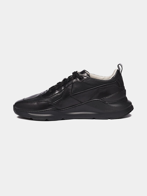 Black leather sneakers - 4