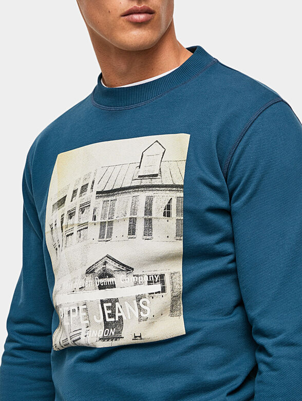 PERCIVAL blue sweatshirt with photo print - 4