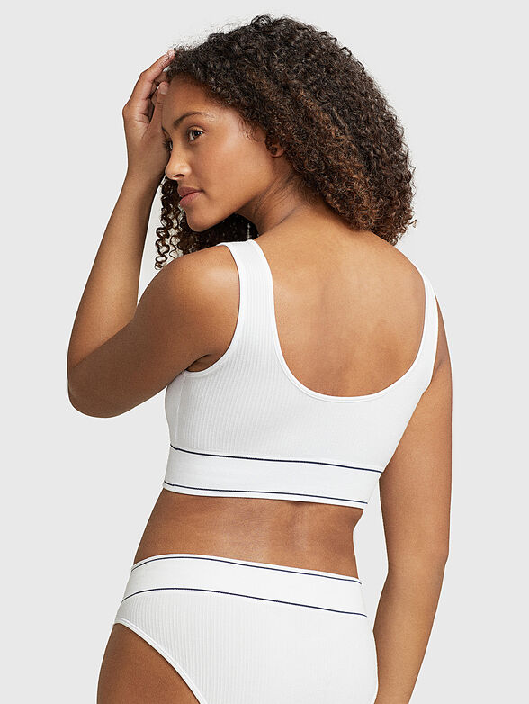 Blue sports bra with logo print - 3