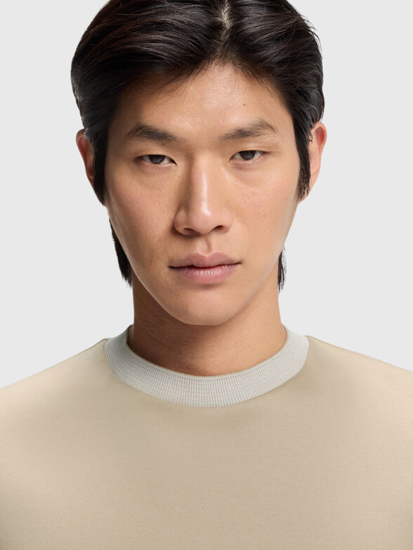 Beige cotton T-shirt - 4