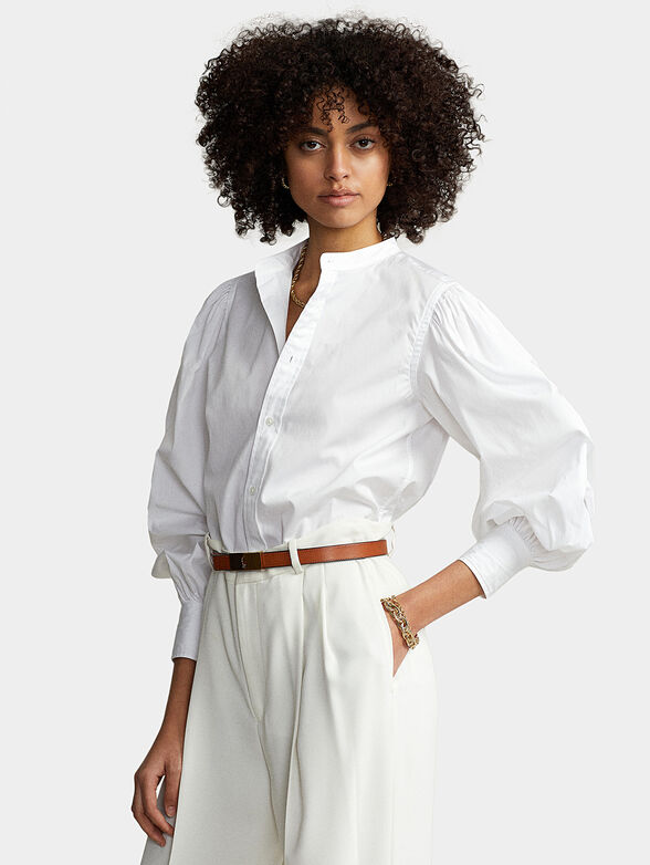 Cotton shirt with voluminous sleeves - 1